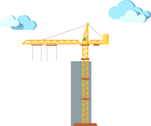 Grey R with yellow crane resembling Implementation